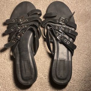 Stylish black belted sandals